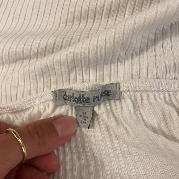 Charlotte Russe Solid White Ribbed Bodysuit - Picture 11 of 11